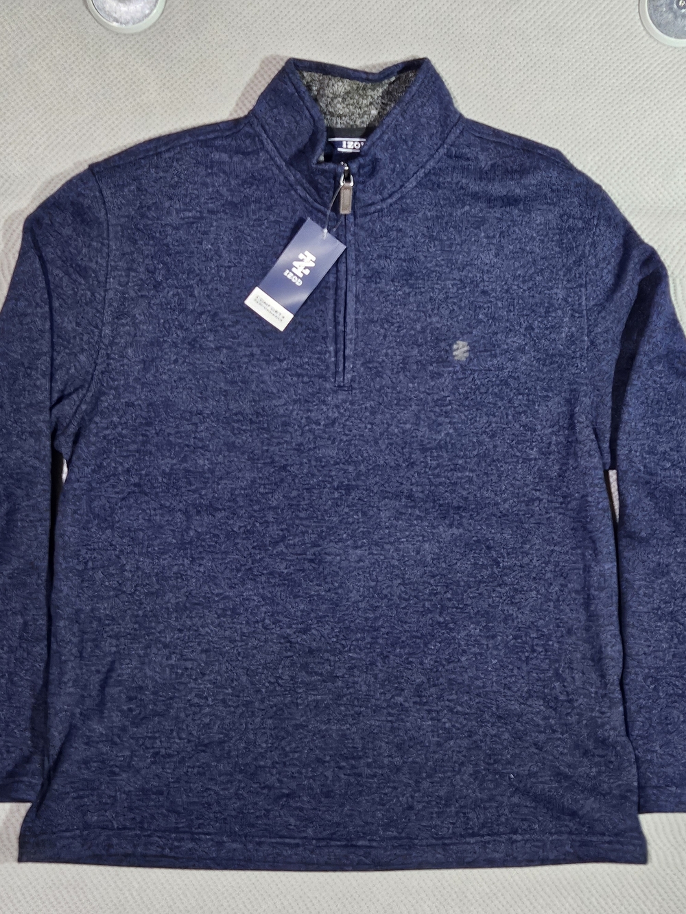 Izod Men's Comfort + Performance Quarter-Zip Sweater - Navy